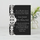 エレガントな白黒結婚式招待状 招待状 (スタンド正面)