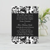 エレガントな白黒結婚式招待状 招待状 (スタンド正面)