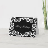 エレガントな白黒誕生日の挨拶状 カード (正面)