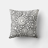 エレガントな白黒 クッション (裏面)