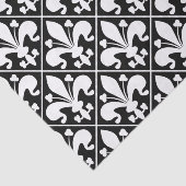 エレガントな白黒Fleur de Lys 薄葉紙 (詳細)