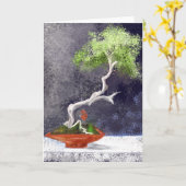 エレガントな盆栽のカスタムな挨拶状 カード (黄色い花)