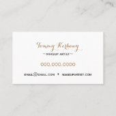 エレガントな目は専門のメーキャップアーティストの上で閉まります 名刺 (裏面)