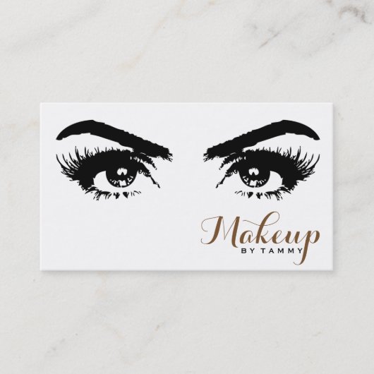 エレガントな目は専門のメーキャップアーティストの上で閉まります 名刺 (正面)