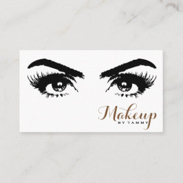 エレガントな目は専門のメーキャップアーティストの上で閉まります 名刺