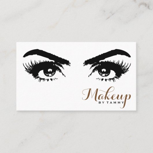 エレガントな目は専門のメーキャップアーティストの上で閉まります 名刺 (正面)
