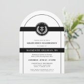 エレガントな看護師学校卒業式 現代 招待状 (スタンド正面)