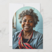 エレガントな看護師退職写真アーチ 招待状 (裏面)