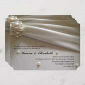 エレガントな真珠のアイボリーのクリーム色の結婚式招待状 招待状 (正面/裏面)