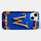 エレガントな真珠のイニシャル W ゴールド Case-Mate iPhoneケース (裏面 (横))