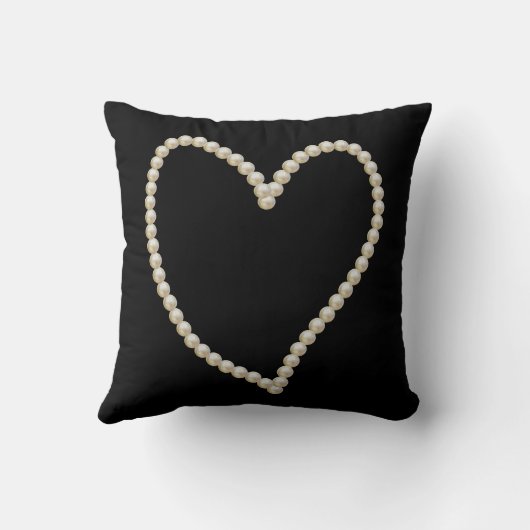 エレガントな真珠のハート クッション (裏面)