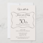 エレガントな真珠の結婚30周年記念"We Still Do" 招待状 (正面)