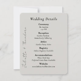 エレガントな石の結婚式詳細カード セーブザデート