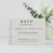 エレガントな石の結婚式RSVP 出欠カード (スタンド正面)