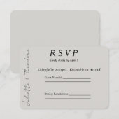 エレガントな石の結婚式RSVP 出欠カード (正面/裏面)