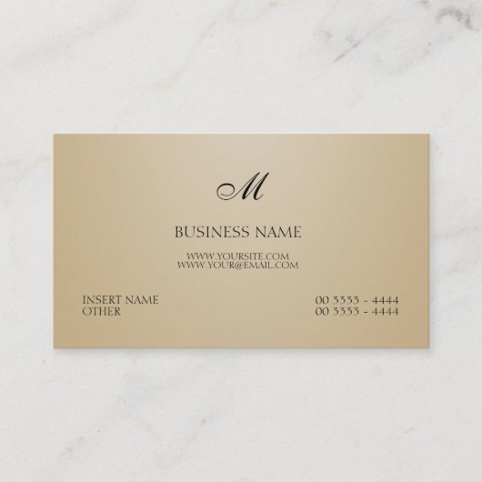エレガントな砂およびモノグラム 名刺 (正面)
