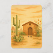 エレガントな砂漠の南西ウェディング ゴールデンサンセット エンクロージャーカード (裏面)