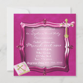 エレガントな確認のダマスク織のデザインの招待状 招待状 (裏面)