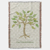 エレガントな祖父母21の葉の木のブランケット スローブランケット (正面縦)