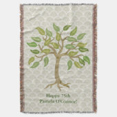 エレガントな祖父母25の葉の木のブランケット スローブランケット (正面縦)