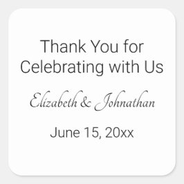 エレガントな祝結婚式をありがとう スクエアシール