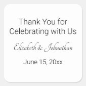 エレガントな祝結婚式をありがとう スクエアシール (正面)