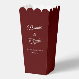 エレガントな祝賀会のためのバーガンディポップコーンファヴォリーボックス フェイバーボックス