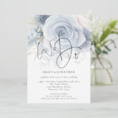 エレガントな私たちと誓うオーバーレイQRコード写真ウェディング 招待状 (スタンド正面)