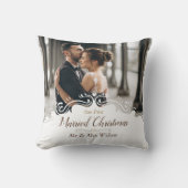 エレガントな私たちの初めての結婚クリスマス　１つの写真 クッション (正面)