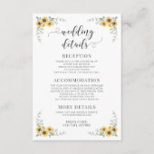 エレガントな秋のひまわりウェディング詳細カード エンクロージャーカード (正面)