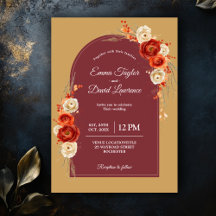 エレガントな秋のオレンジ色のテラコッタ フラワーのウェディング