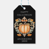 エレガントな秋のカボチャ ギフトタグ (裏面)