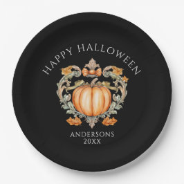 エレガントな秋のカボチャ ペーパープレート