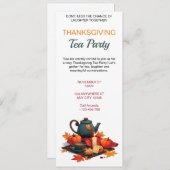 エレガントな秋のティーパーティー招待状 招待状 (正面/裏面)