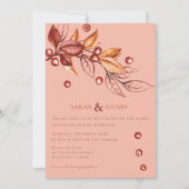 エレガントな秋のテラコッタ ウェディング 招待状 (正面)