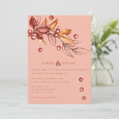 エレガントな秋のテラコッタ ウェディング 招待状 (スタンド正面)