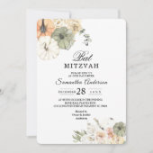 エレガントな秋のバット・ミツバ祭招待状 | 水彩画 招待状 (正面)