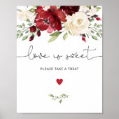 エレガントな秋のバーガンディ 愛は甘い おやつをどうぞ ポスター (正面)