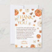 エレガントな秋のブライダルシャワー サンキューカード (正面)