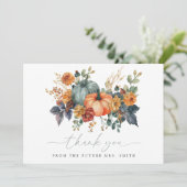 エレガントな秋のブライダルシャワー サンキューカード (スタンド正面)