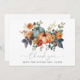エレガントな秋のブライダルシャワー サンキューカード