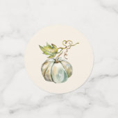 エレガントな秋のブライダルシャワー　パンプキンカリグラフィー コンフェッティ (スモール正面)