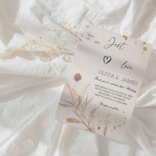 エレガントな秋のボタニカル ブライダルシャワー パーティー 招待状