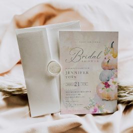 エレガントな秋のポンプキン ブライダルシャワー招待状 招待状