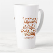 エレガントな秋の友人感謝祭 カフェラテマグ (右アングル)