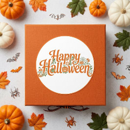 エレガントな秋の幸せハロウィンオレンジ色のかぼちゃのジャック ラウンドシール