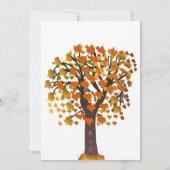 エレガントな秋の彫刻ツリー ロマンチック ブライダルシャワー 招待状 (裏面)