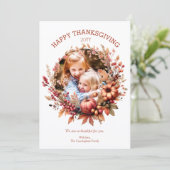 エレガントな秋の感謝祭フォトカード シーズンカード (スタンド正面)
