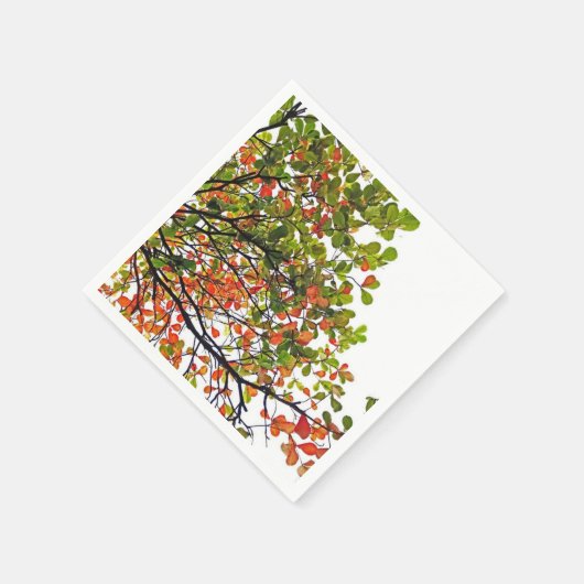 エレガントな秋の木のテーマの紙ナプキン スタンダードカクテルナプキン (角)