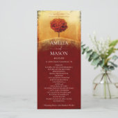 エレガントな秋の木の結婚式プログラム プログラム (スタンド正面)